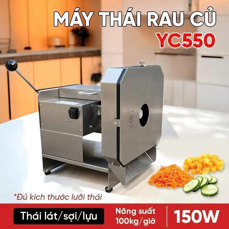 Máy thái củ YC550 - Tích hợp 3 dao lát/sợi/lựu